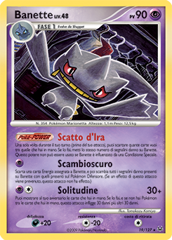 Banette 019/133 — Platino (Italian Pokémon TCG card)