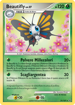 Beautifly 021/133 — Platino (Italian Pokémon TCG card)