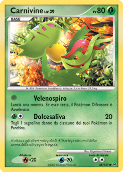 Carnivine 068/133 — Platino (Italian Pokémon TCG card)