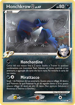 Honchkrow G 077/133 — Platino (Italian Pokémon TCG card)