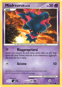 Misdreavus 083/133 — Platino (Italian Pokémon TCG card)
