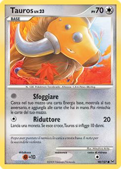 Tauros 098/133 — Platino (Italian Pokémon TCG card)