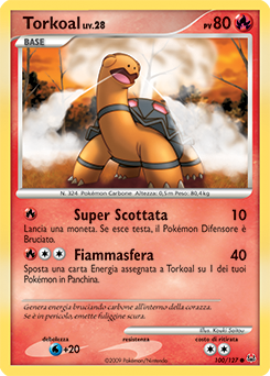 Torkoal 100/133 — Platino (Italian Pokémon TCG card)