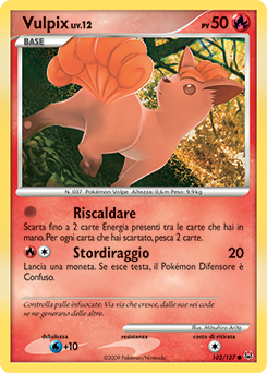 Vulpix 102/133 — Platino (Italian Pokémon TCG card)