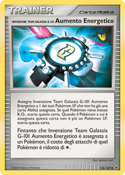 Team Galactic's Invention G-101 Energy Gain 101/133 — Platino (Italian Pokémon TCG card)