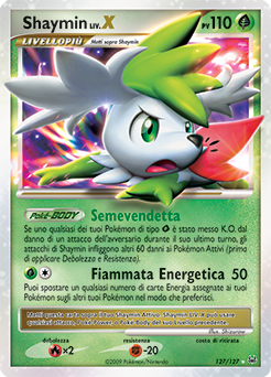 Shaymin LV.X 127/133 — Platino (Italian Pokémon TCG card)
