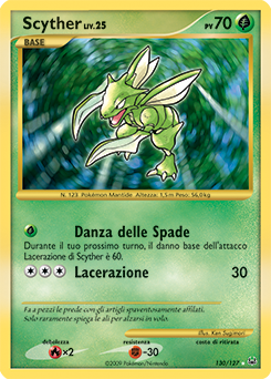 Scyther 130/133 — Platino (Italian Pokémon TCG card)