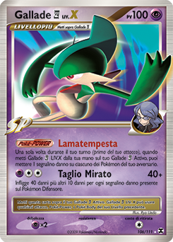 Gallade E4 LV.X 106/119 — L’Ascesa dei Rivali (Italian Pokémon TCG card)