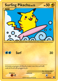 Surfing Pikachu 114/119 — L’Ascesa dei Rivali (Italian Pokémon TCG card)