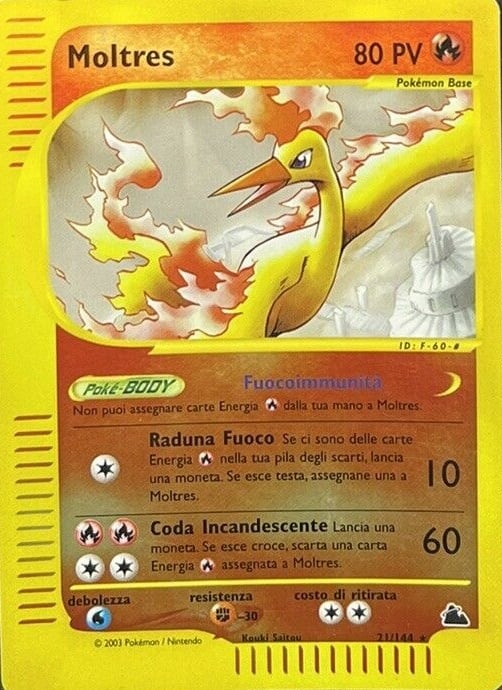 Moltres 021 — Skyridge (Italian Pokémon TCG card)