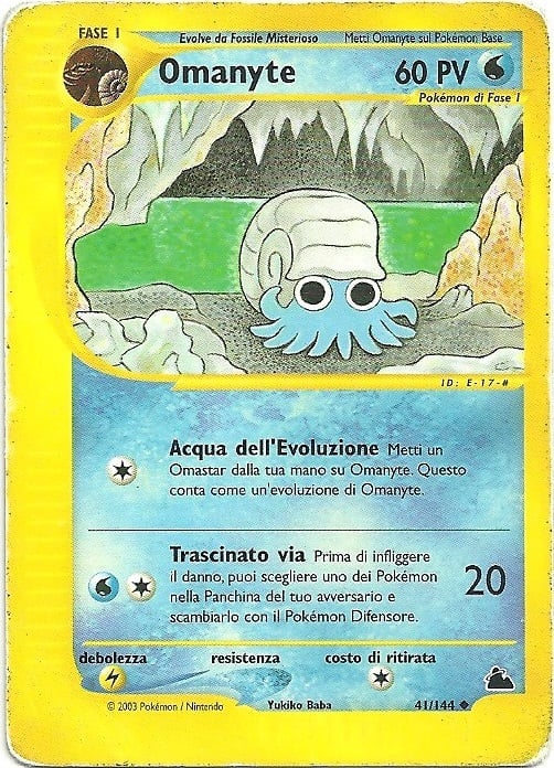 Omanyte 041 — Skyridge (Italian Pokémon TCG card)