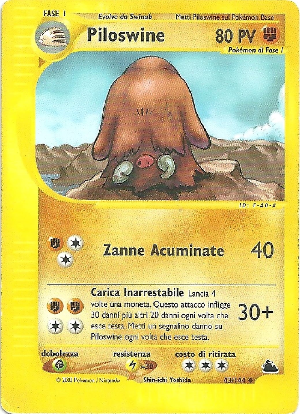 Piloswine 043 — Skyridge (Italian Pokémon TCG card)
