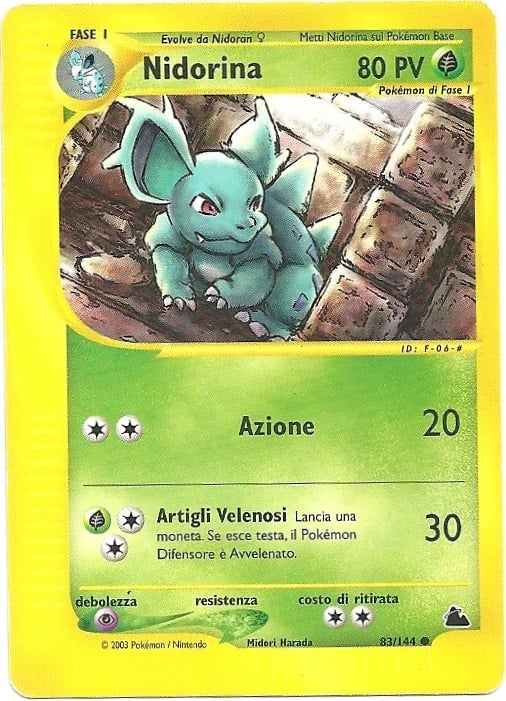 Nidorina 083 — Skyridge (Italian Pokémon TCG card)