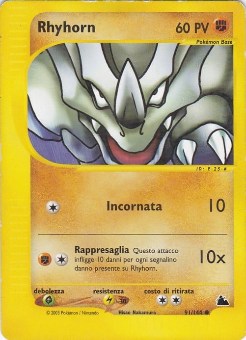 Rhyhorn 091 — Skyridge (Italian Pokémon TCG card)