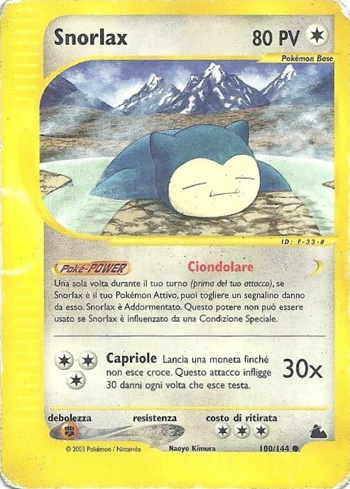 Snorlax 100 — Skyridge (Italian Pokémon TCG card)