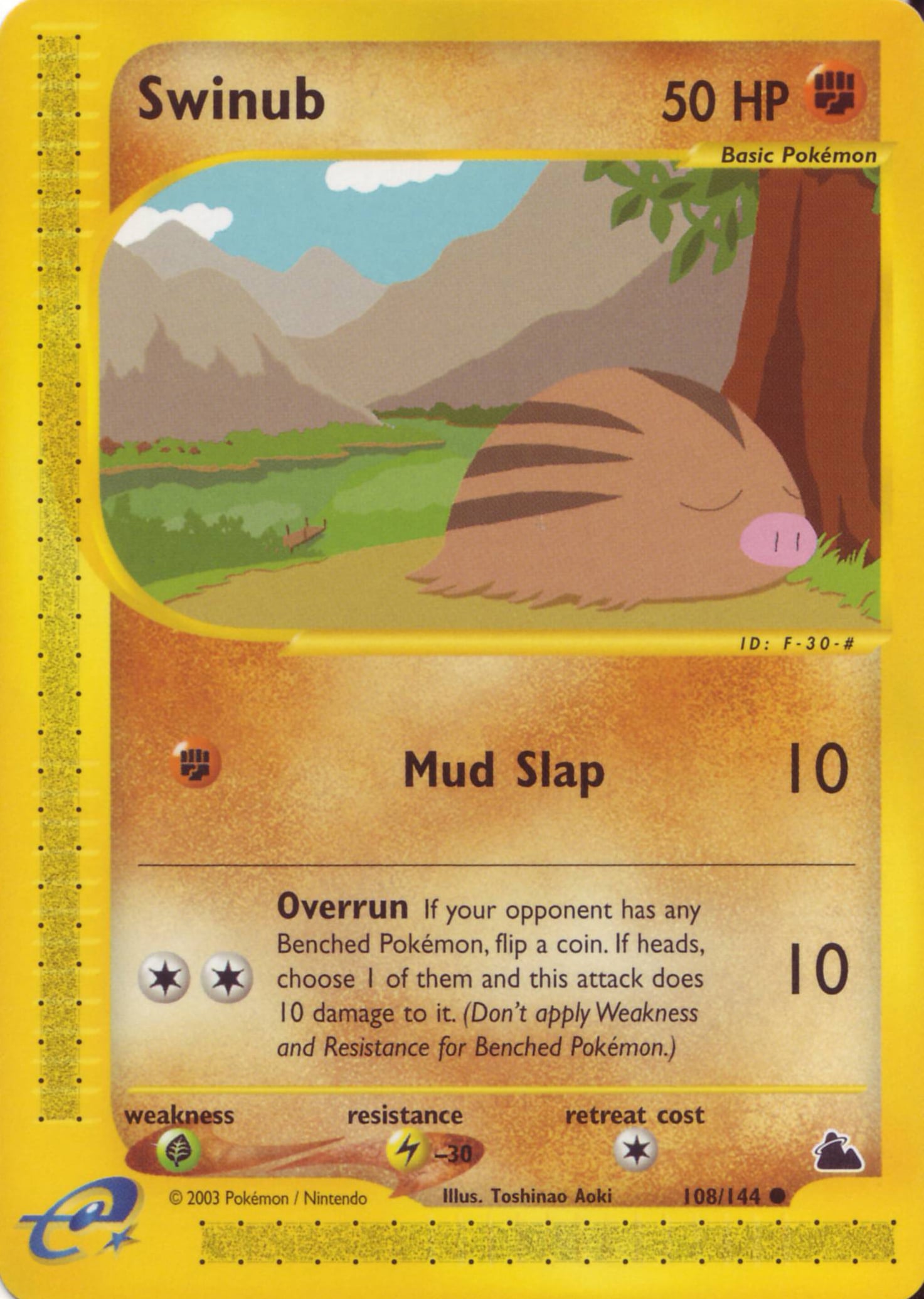 Swinub 108 — Skyridge (Italian Pokémon TCG card)