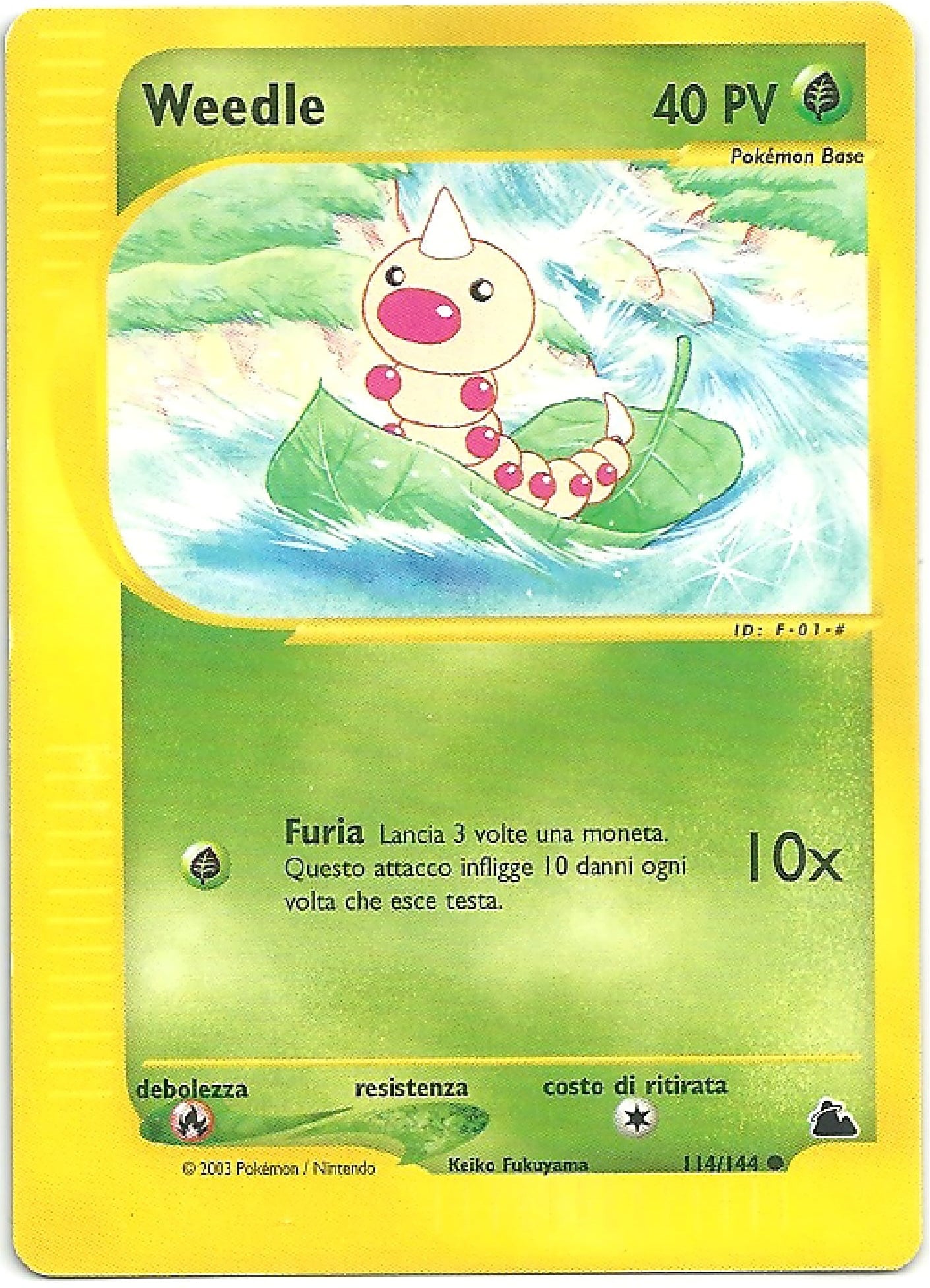Weedle 114 — Skyridge (Italian Pokémon TCG card)