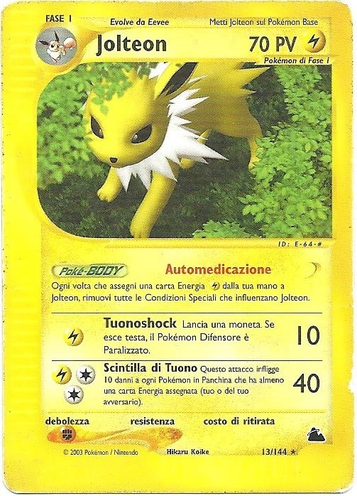 Jolteon H012 — Skyridge (Italian Pokémon TCG card)