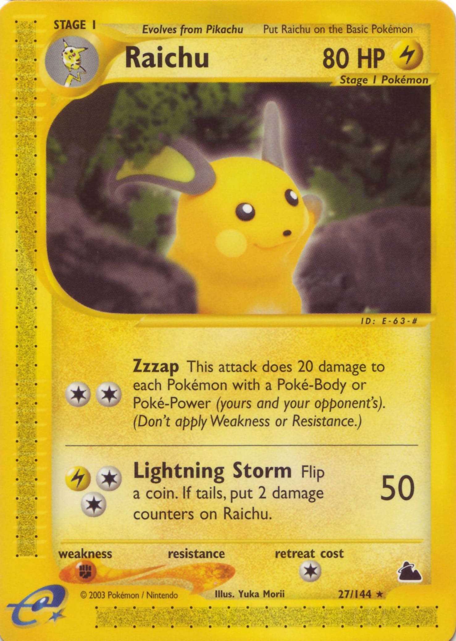 Raichu H025 — Skyridge (Italian Pokémon TCG card)