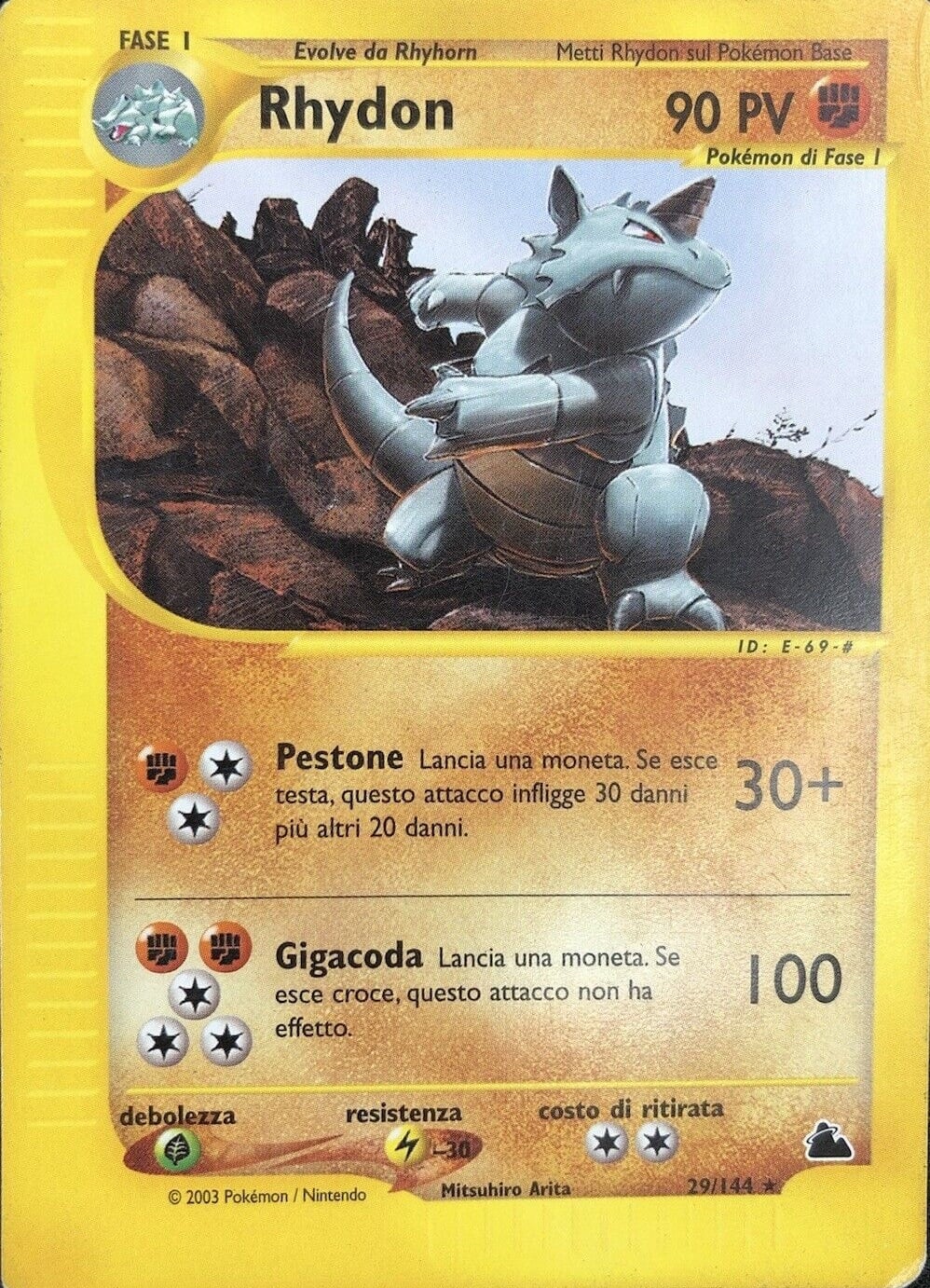 Rhydon H027 — Skyridge (Italian Pokémon TCG card)