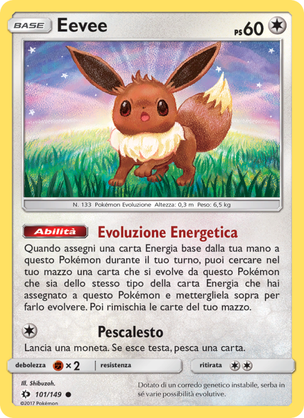 Eevee 101/163 — Sun & Moon (Italian Pokémon TCG card)