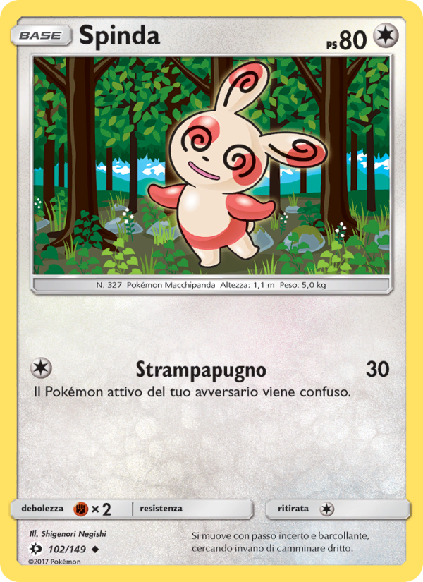 Spinda 102/163 — Sun & Moon (Italian Pokémon TCG card)
