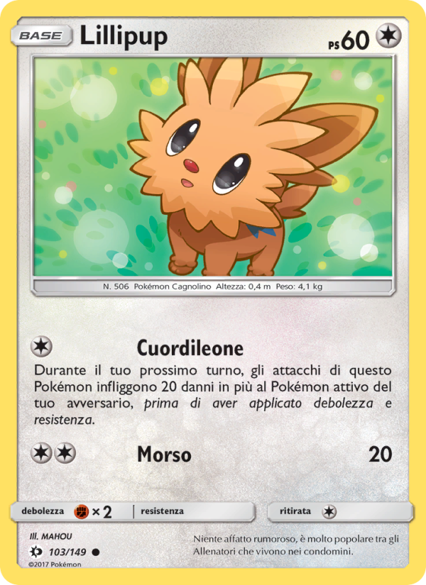 Lillipup 103/163 — Sun & Moon (Italian Pokémon TCG card)