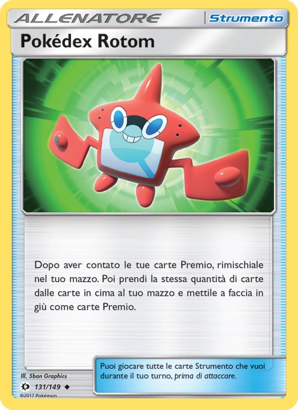 Pokédex Rotom 131/163 — Sun & Moon (Italian Pokémon TCG card)