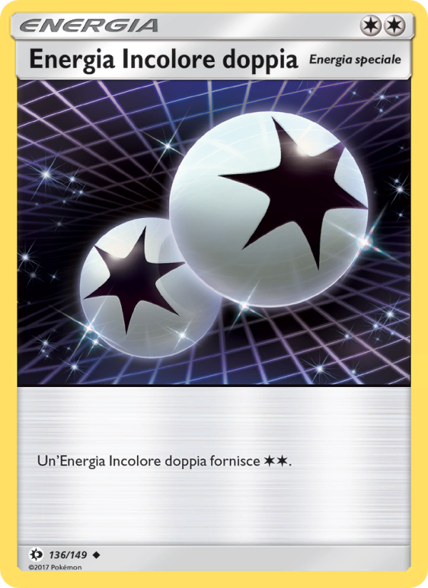 Energia Incolore doppia 136/163 — Sun & Moon (Italian Pokémon TCG card)