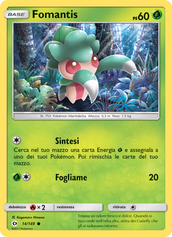 Fomantis 014/163 — Sun & Moon (Italian Pokémon TCG card)
