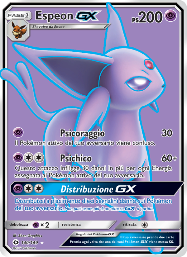 Espeon GX 140/163 — Sun & Moon (Italian Pokémon TCG card)