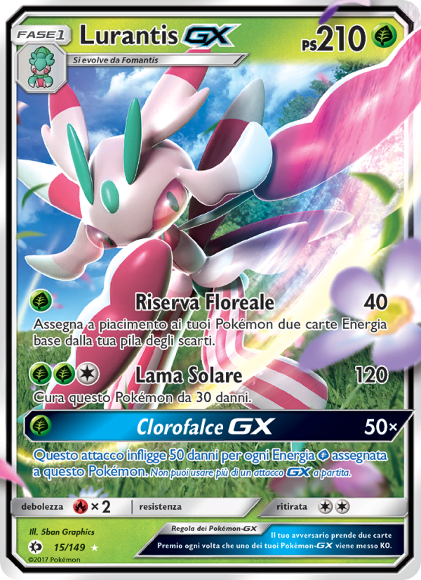 Lurantis GX 015/163 — Sun & Moon (Italian Pokémon TCG card)