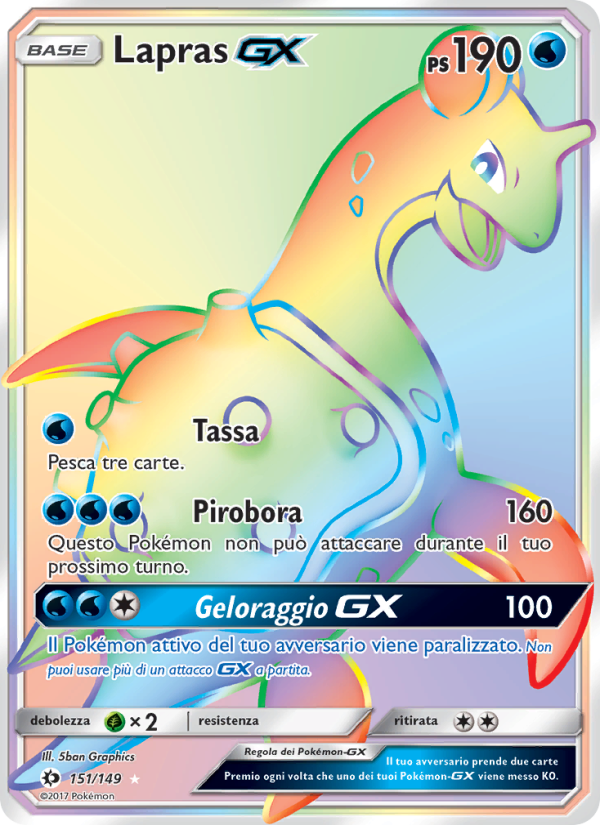 Lapras GX 151/163 — Sun & Moon (Italian Pokémon TCG card)