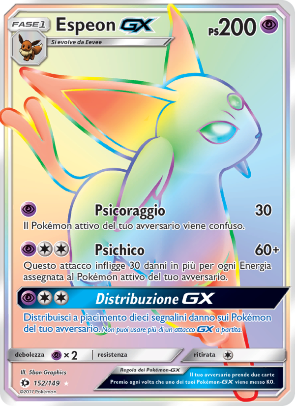 Espeon GX 152/163 — Sun & Moon (Italian Pokémon TCG card)