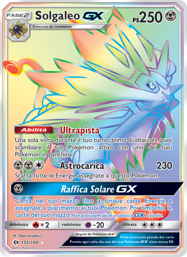Solgaleo GX 155/163 — Sun & Moon (Italian Pokémon TCG card)