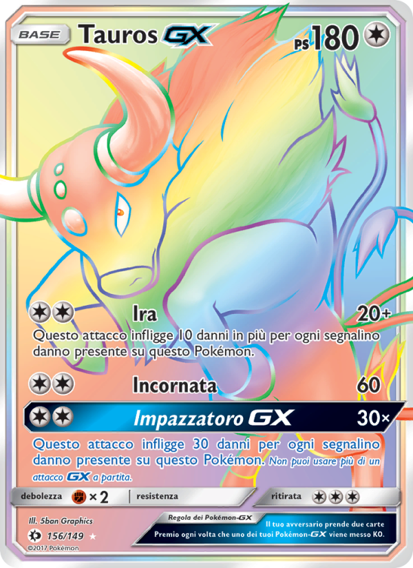 Tauros GX 156/163 — Sun & Moon (Italian Pokémon TCG card)