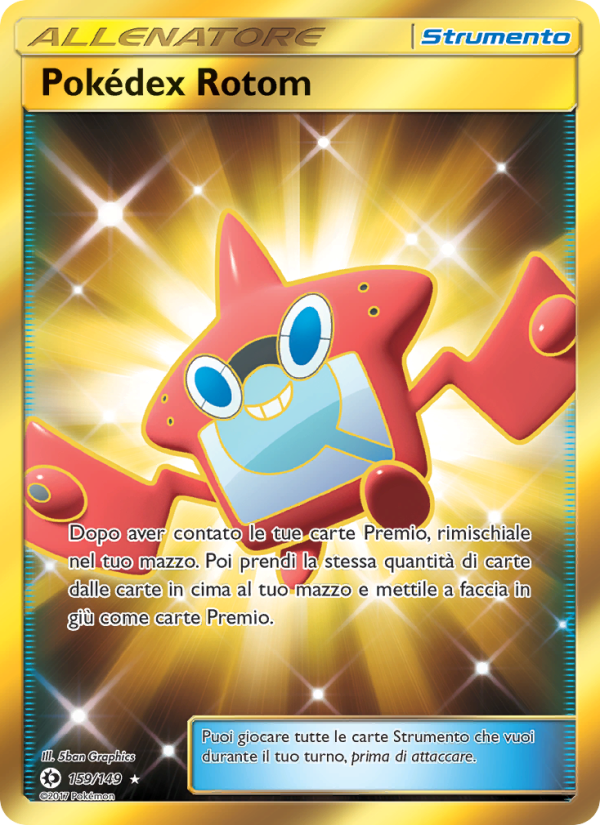 Pokédex Rotom 159/163 — Sun & Moon (Italian Pokémon TCG card)