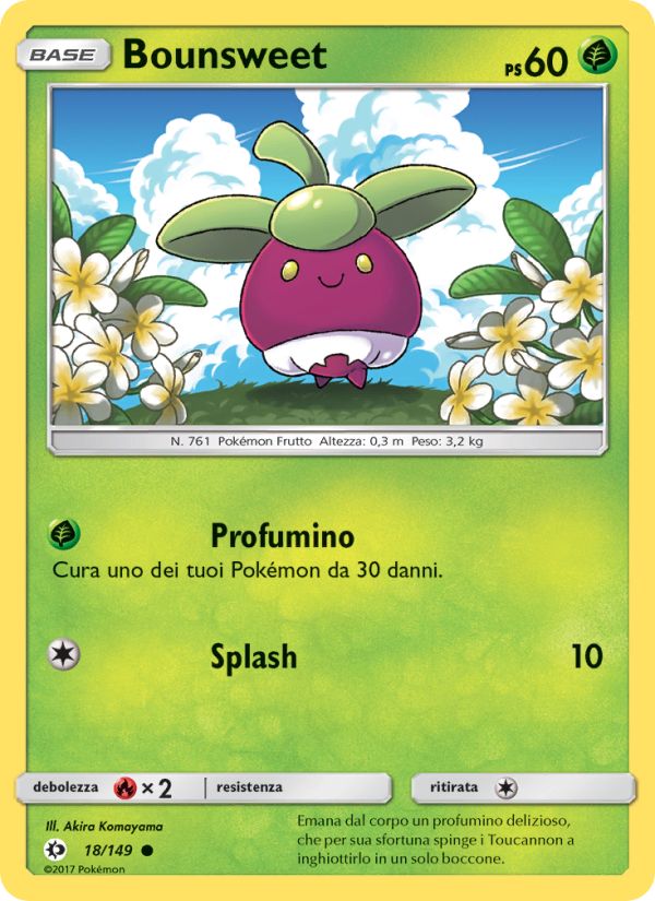 Bounsweet 018/163 — Sun & Moon (Italian Pokémon TCG card)
