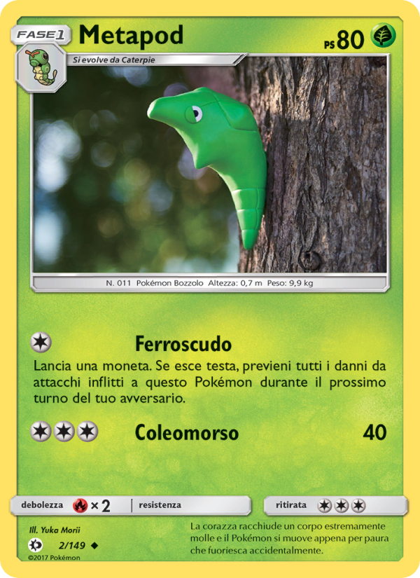 Metapod 002/163 — Sun & Moon (Italian Pokémon TCG card)