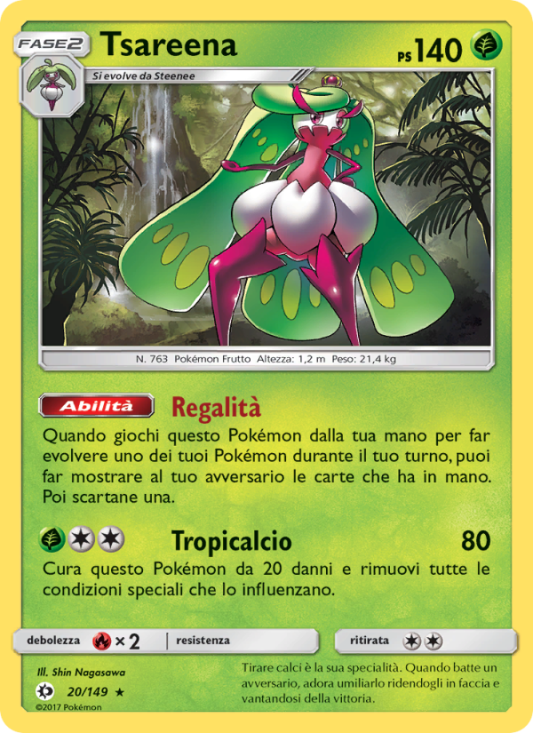 Tsareena 020/163 — Sun & Moon (Italian Pokémon TCG card)