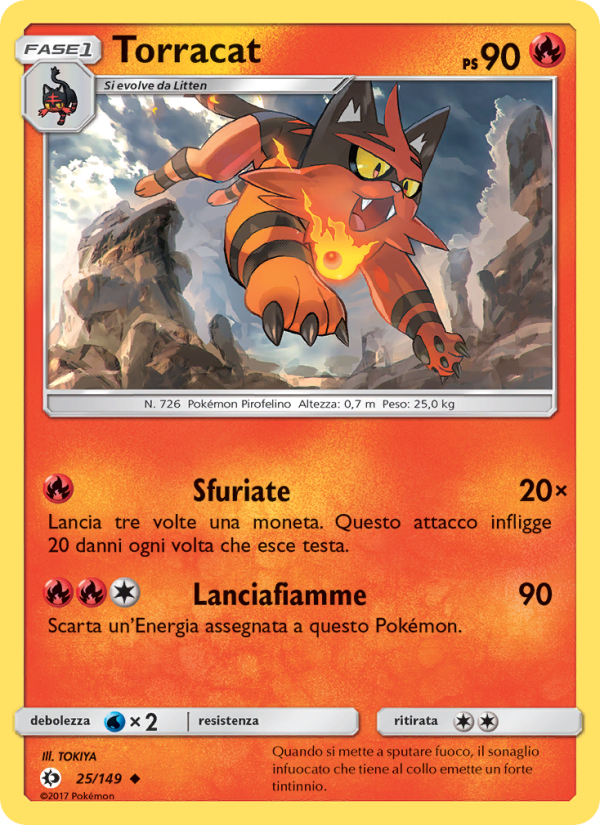 Torracat 025/163 — Sun & Moon (Italian Pokémon TCG card)