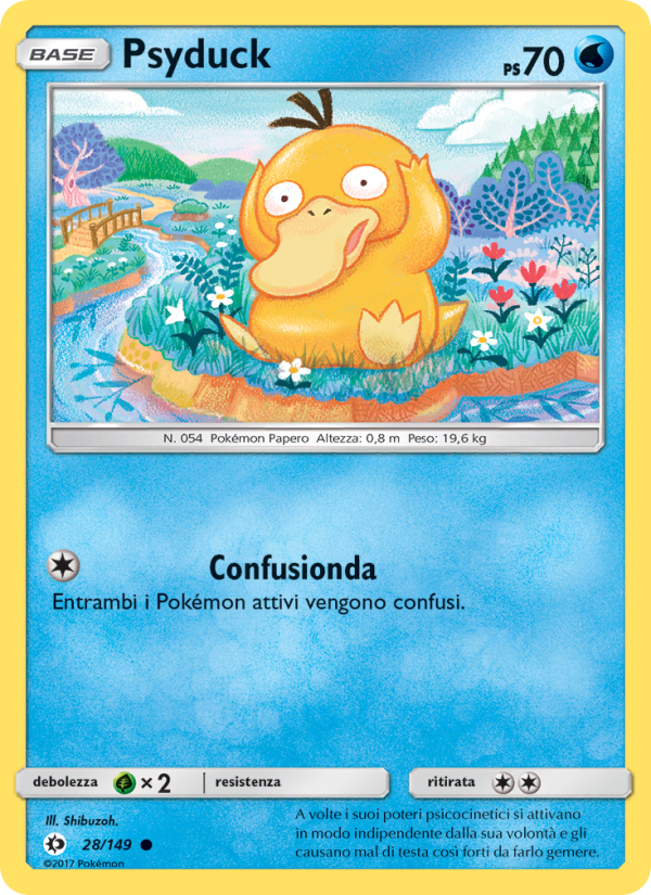 Psyduck 028/163 — Sun & Moon (Italian Pokémon TCG card)