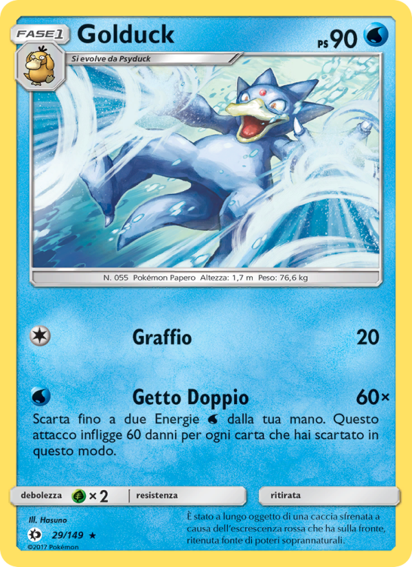 Golduck 029/163 — Sun & Moon (Italian Pokémon TCG card)
