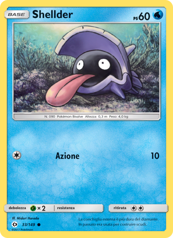 Shellder 033/163 — Sun & Moon (Italian Pokémon TCG card)