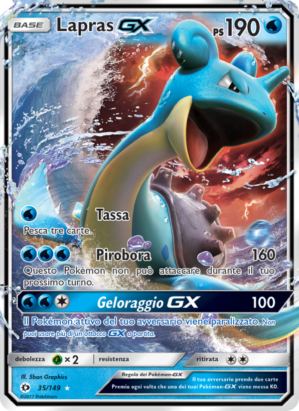 Lapras GX 035/163 — Sun & Moon (Italian Pokémon TCG card)
