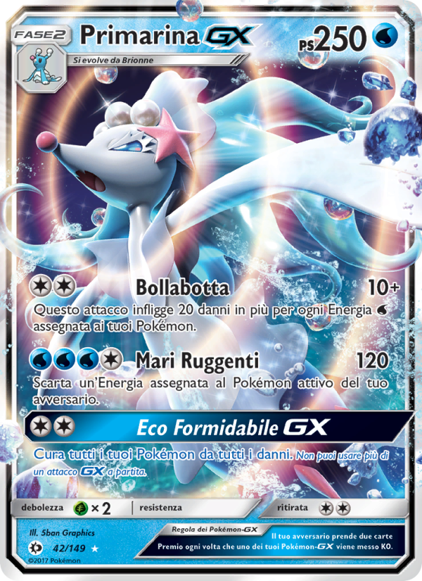 Primarina GX 042/163 — Sun & Moon (Italian Pokémon TCG card)