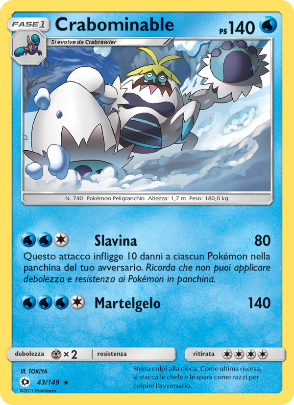 Crabominable 043/163 — Sun & Moon (Italian Pokémon TCG card)