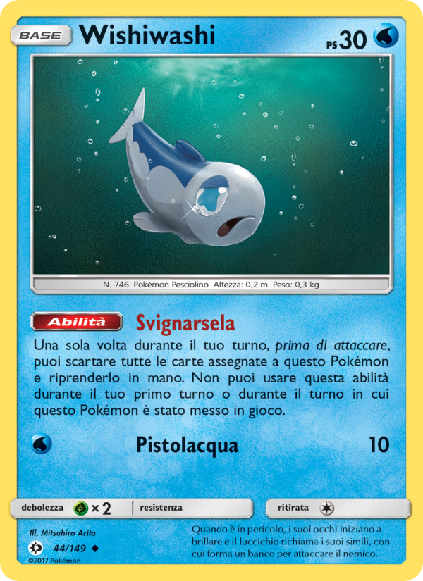 Wishiwashi 044/163 — Sun & Moon (Italian Pokémon TCG card)