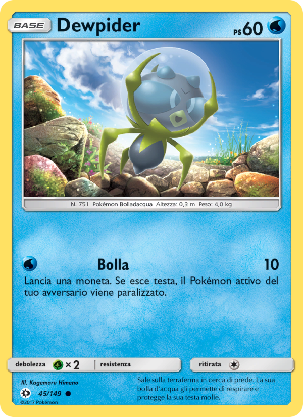 Dewpider 045/163 — Sun & Moon (Italian Pokémon TCG card)