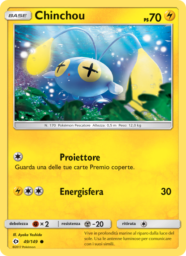 Chinchou 049/163 — Sun & Moon (Italian Pokémon TCG card)
